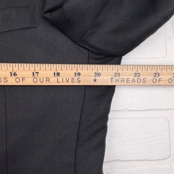 Jos A Bank Blazer Men 40R Black Gray Herringbone Signature Silk Camel Hair - Picture 8 of 12